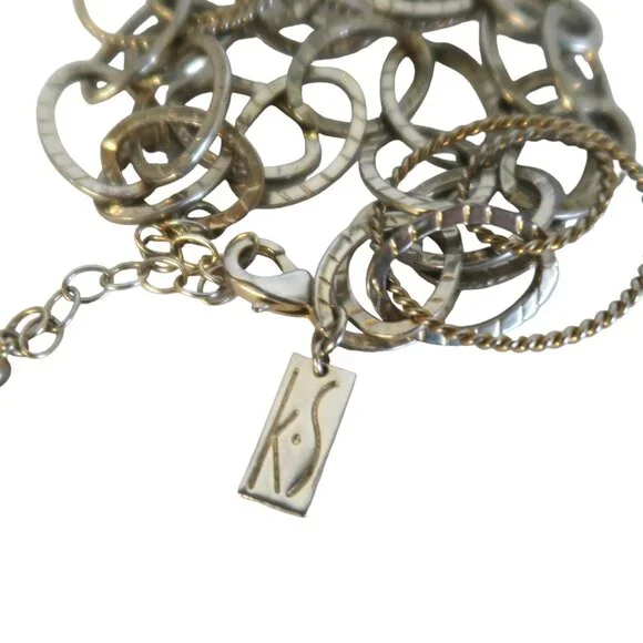 vtg KENDRA SCOTT textured two tone rings bracelet RARE - Picture 5 of 6